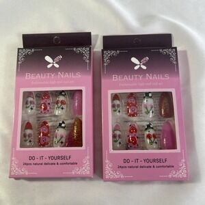 Beauty Nails Press On Nails Twin Pack Fashionable High End Nails 24 Pcs Each New